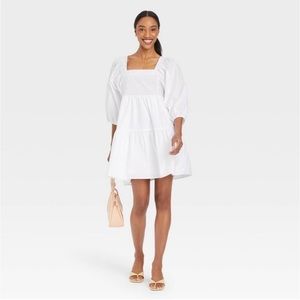 Puff Sleeve A-line Dress
